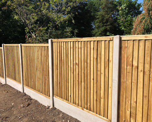 concrete-panel-fence-27-tatton-fencing featherboard panel with concrete posts