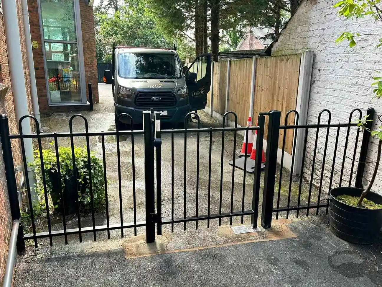 Metal Railings fencing installation by Tatton Fencing