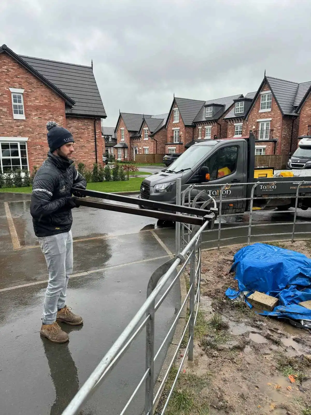 Estate Railings fencing installation by Tatton Fencing